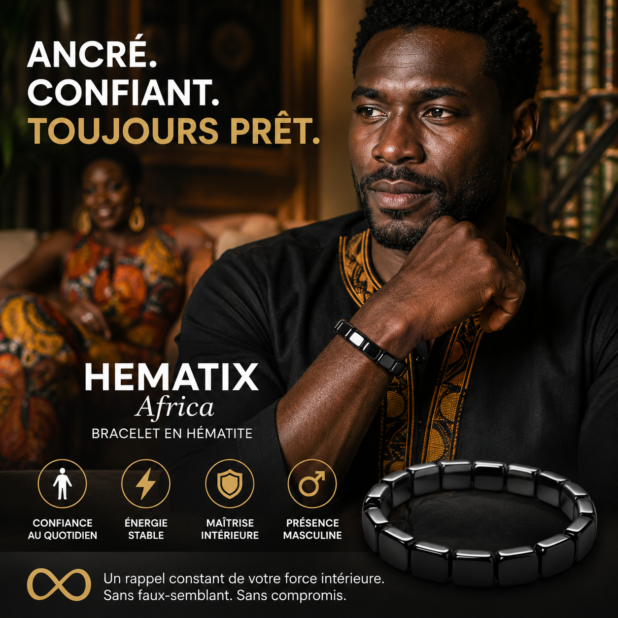 ⚡️🔥Flash Réduction🏷️🎁 : HEMATIX AFRICA | BRACELET EN HÉMATITE