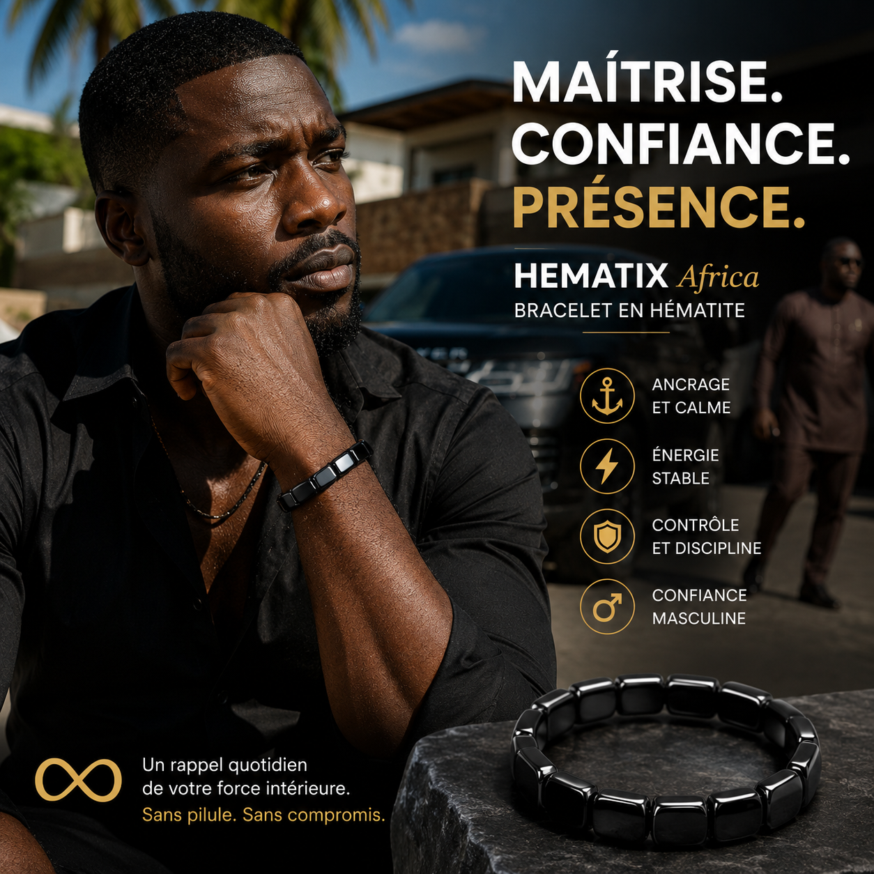HEMATIX AFRICA - Bracelet en Hématite CG